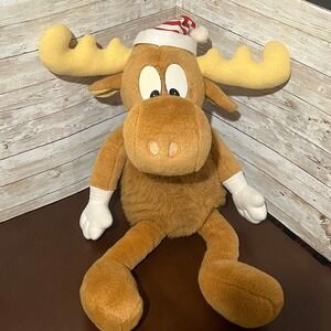 Vintage Macy's Christmas Bullwinkle Large Plush Stuffed Animal Moose 24" Toy 90'